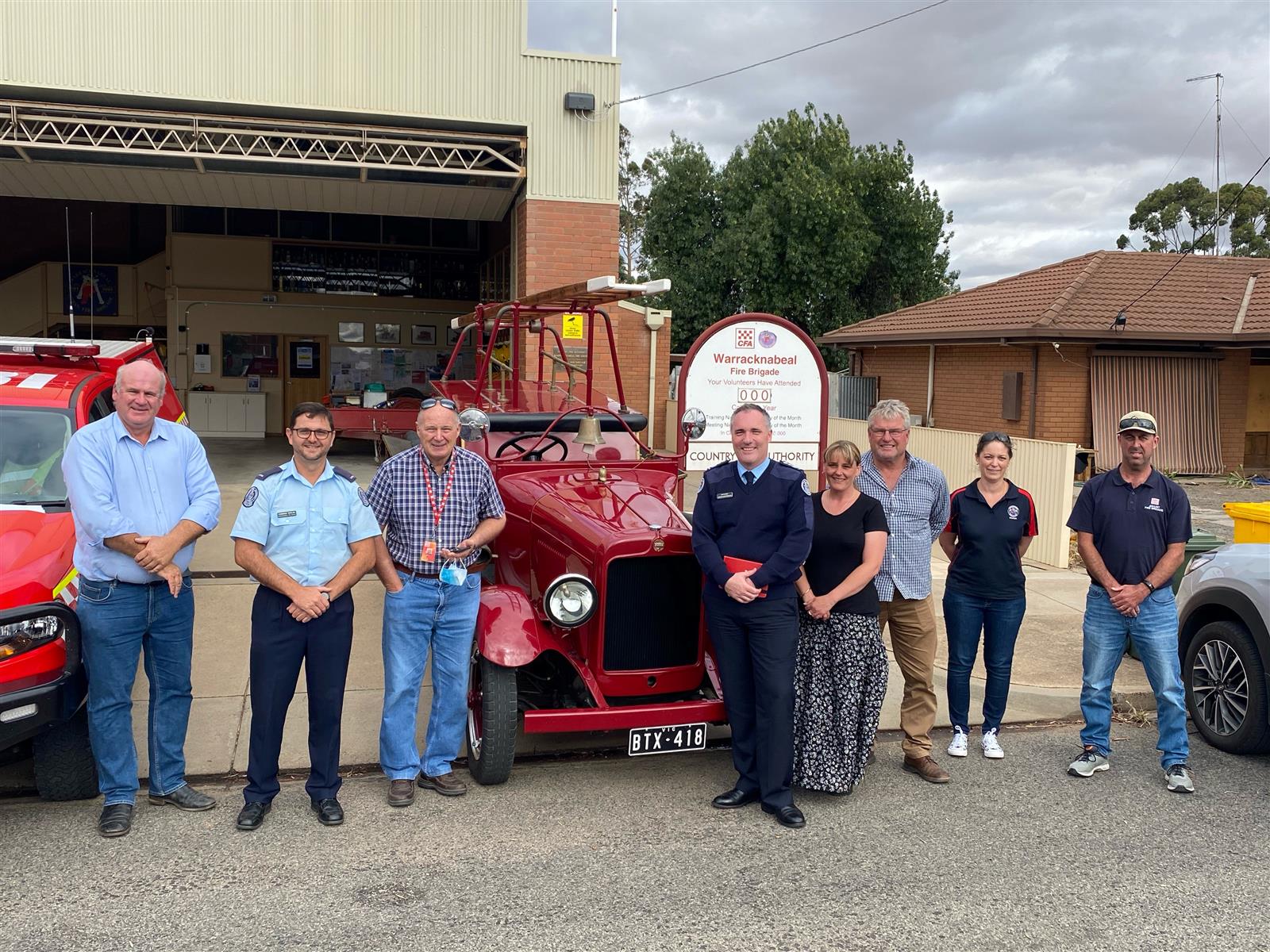 CFA Chief Officer Jason Heffernan with Warracknabeal members